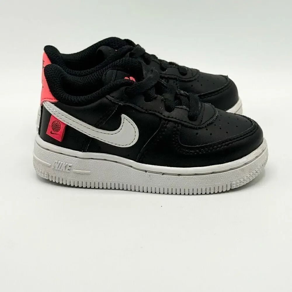 Nike Force 1 WorldWide TD Sneaker CN8541-001 Black/White/Flash Crimson - Toddler